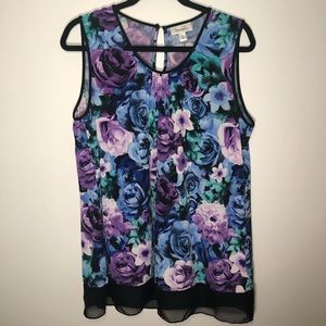 Dressbarn Blue Purple Women's Tank Top - Size XL